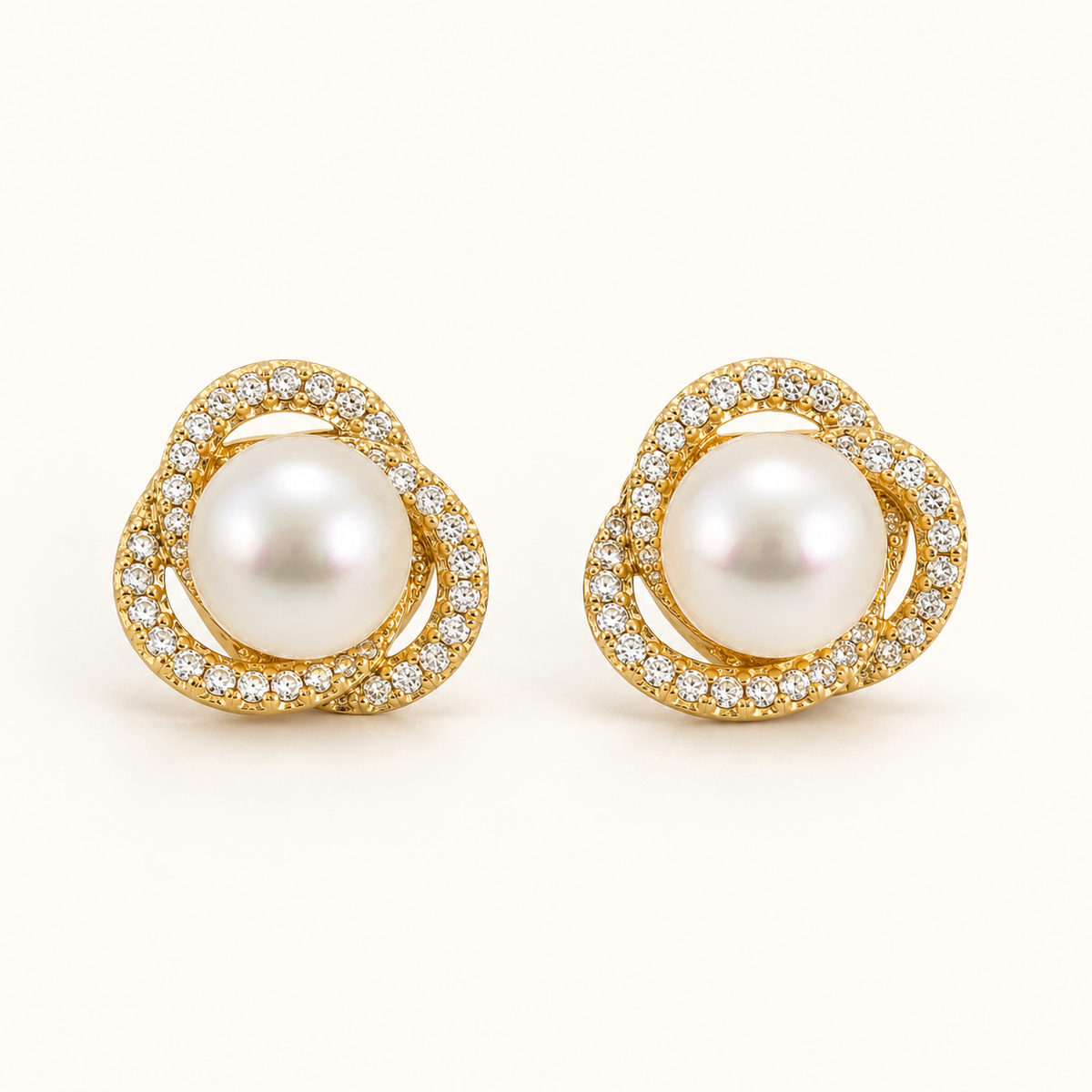 Freshwater Pearl & Moissanite Gold-Plated Set