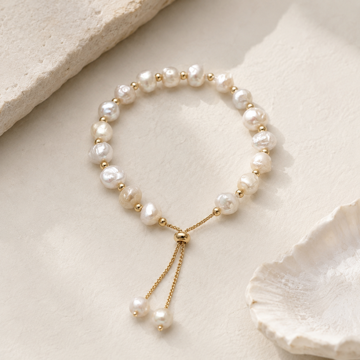 Gold-plated Freshwater Pearl Bracelet